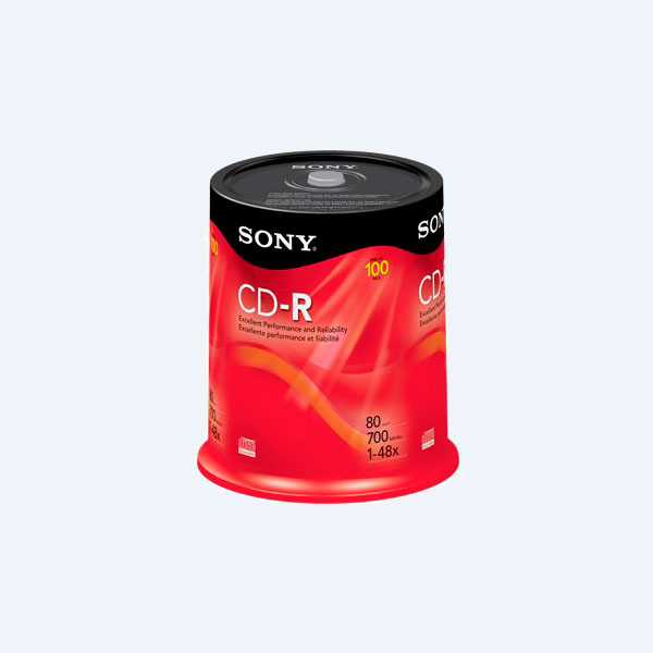 Paquete CD-R Sony, 700MB, 80min, C/100 piezas