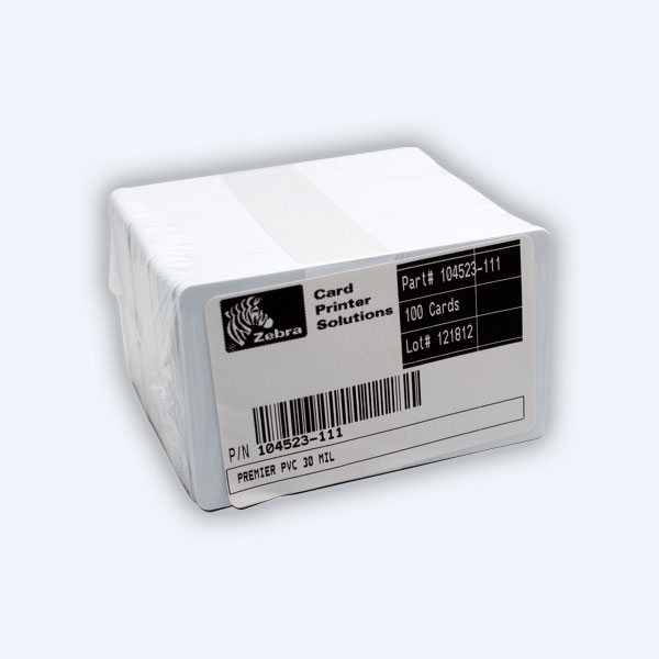 Tarjeta PVC Premier Zebra 104523-111, Blanco, 500 Piezas