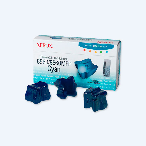 Tinta Genuine Xerox Cyan, 3900 páginas, para Phaser 8560W, 3 Barras