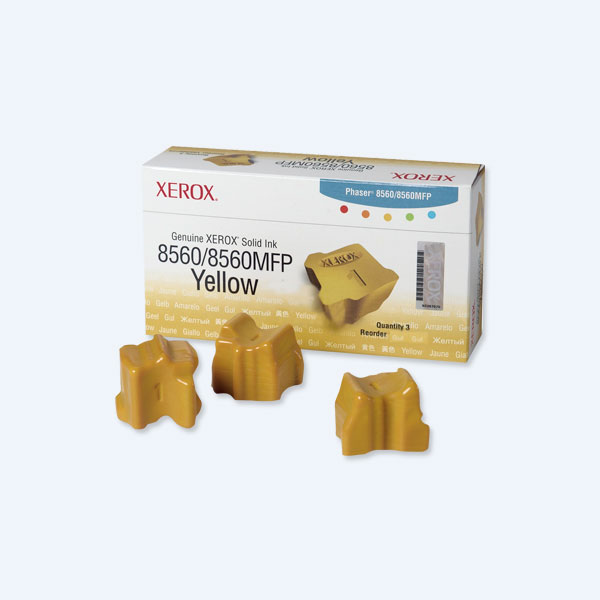 Tinta Genuine Xerox Amarillo, 3900 páginas, para Phaser 8560W, 3 Barras