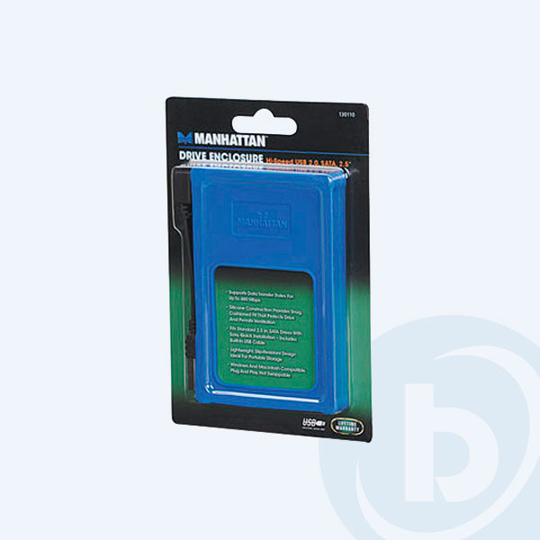 130110 - Caja para Disco Duro Manhattan, 2.5'', SATA, USB 2.0, Azul