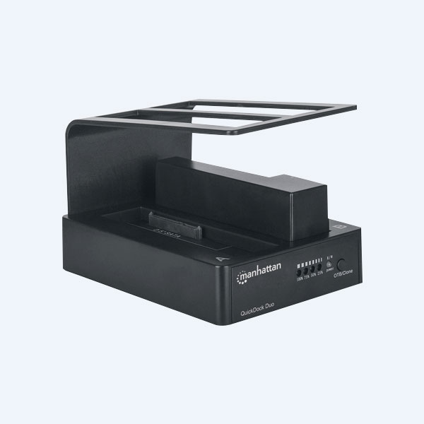 Gabinete Manhattan Quickdock Duo, USB 3.0, Botón Clonador para Discos Duros