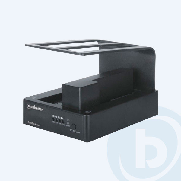 130363 - Gabinete Manhattan Quickdock Duo, USB 3.0, Bot&oacute;n Clonador para Discos Duros