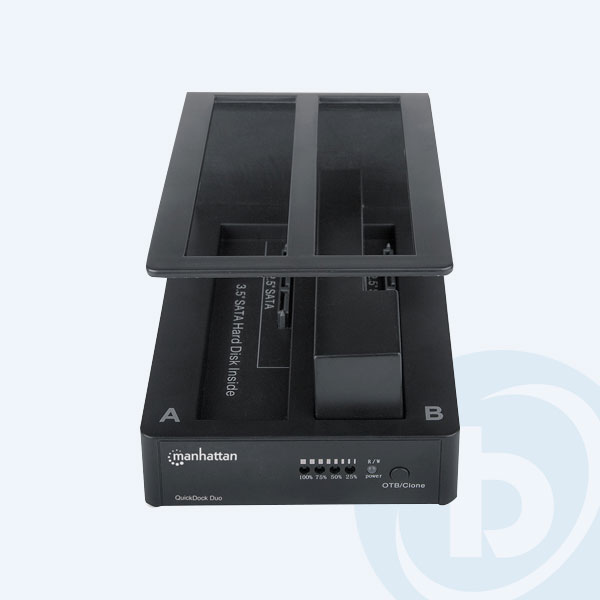 130363 - Gabinete Manhattan Quickdock Duo, USB 3.0, Bot&oacute;n Clonador para Discos Duros