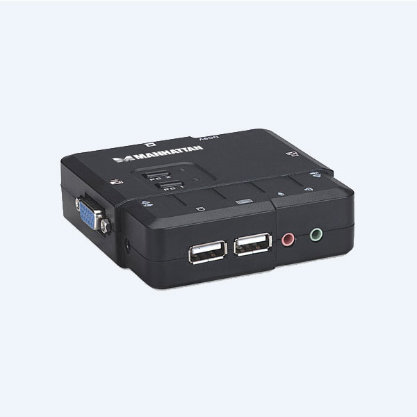 Switch KVM Manhattan, USB 2.0, 2 Puertos USB/VGA, con Juego de Cables