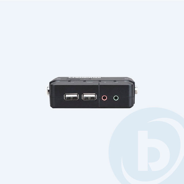 151252 - Switch KVM Manhattan, USB 2.0, 2 Puertos USB/VGA, con Juego de Cables