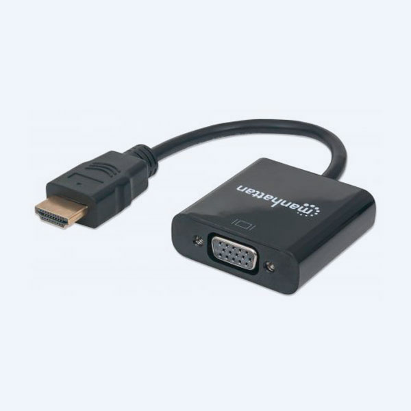 Adaptador Convertidor Manhattan 151467, HDMI Macho a VGA Hembra, sin audio, Negro