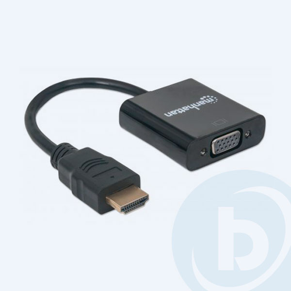 151467 - Adaptador Convertidor Manhattan 151467, HDMI Macho a VGA Hembra, sin audio, Negro