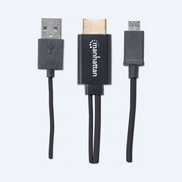 Cable de Video Manhattan 151498, Micro USB a HDMI, con USB p/Alimentación