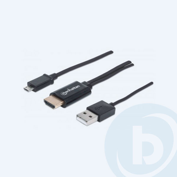 151498 - Cable de Video Manhattan 151498, Micro USB a HDMI, con USB p/Alimentaci&oacute;n