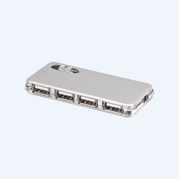 Mini Hub Manhattan, 4 Puertos USB 2.0, con Fuente de alimentación externa