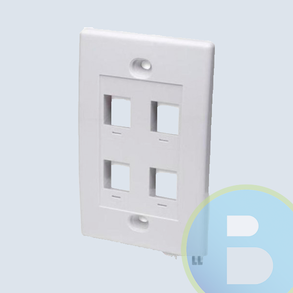 Intellinet Tapa para Caja (Faceplate) 163316, Montaje al Ras, 4 Salidas, Blanco
