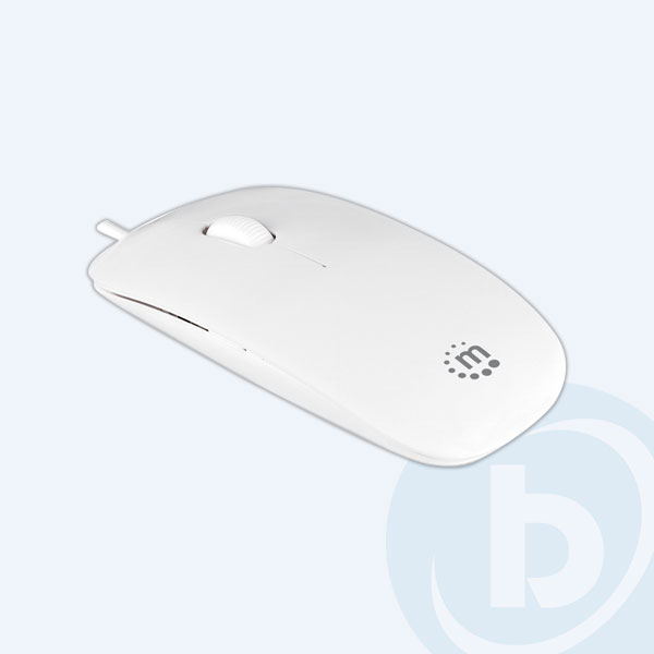 177627 - Mini Mouse &Oacute;ptico Manhattan Silueta, USB, 3 Botones, Blanco