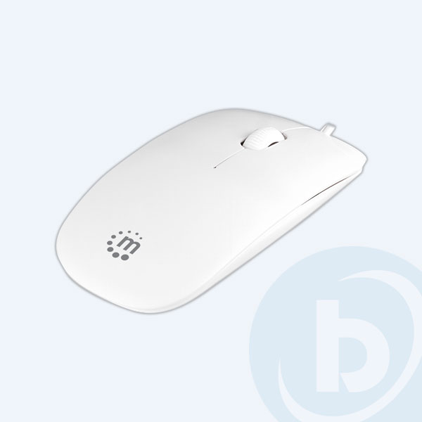 177627 - Mini Mouse &Oacute;ptico Manhattan Silueta, USB, 3 Botones, Blanco