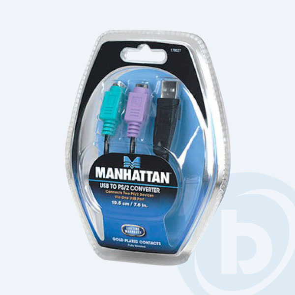 179027 - Manhattan 179027, Convertidor PS/2 a USB, 2 Puertos