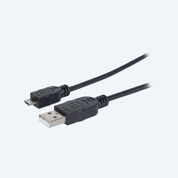 Cable USB 2.0 Manhattan 307161, 1M, Micro USB, Negro