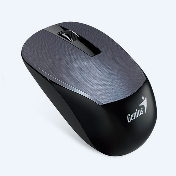 Mouse Genius BlueEye NX-7015, Inalámbrico, 3 botones, Gris/Acero