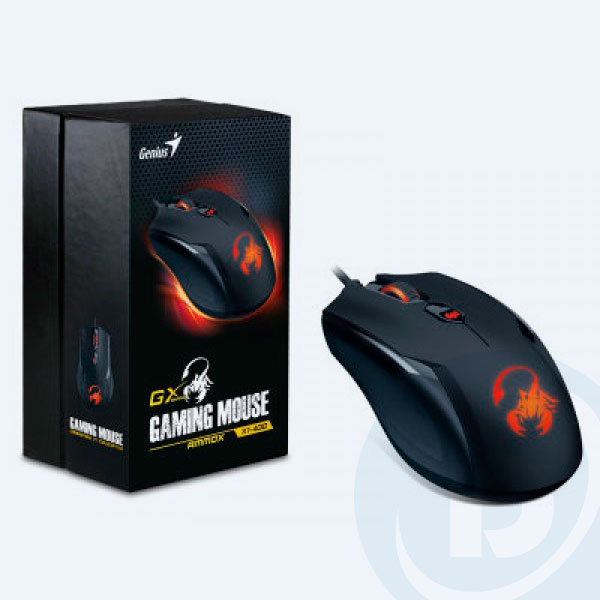 31040033104 - Mouse &Oacute;ptico Genius Profesional AMMOX X1-400, Al&aacute;mbrico, USB, 4 Botones, para Gamers, Negro
