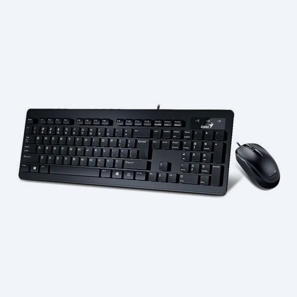 Combo Cableado Genius C130, Teclado y Mouse, USB, Negro