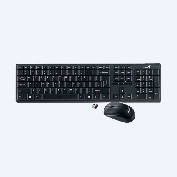 Combo Inalámbrico, Genius SLIMSTAR 8000ME, Teclado y Mouse, USB, Negro