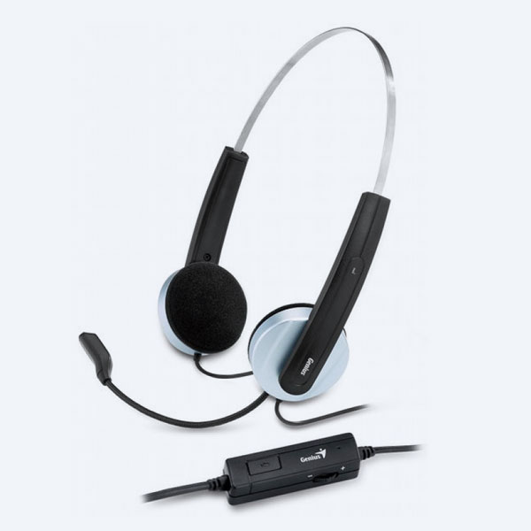 Diadema Genius HS-210U, Con Microfono, USB, Gris/Negro
