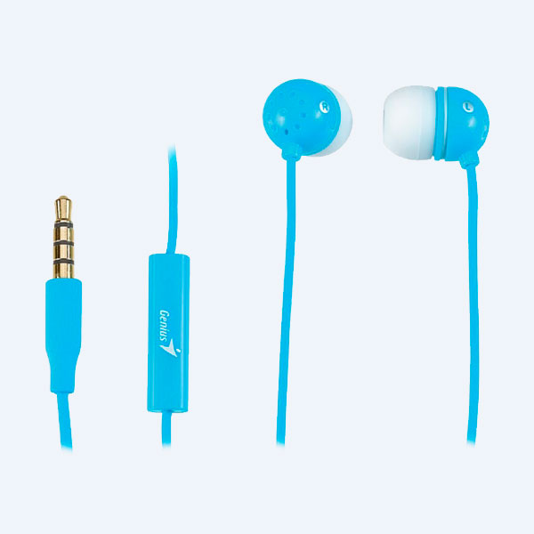 Audífonos Genius HS-M210, Earbuds, 3.5MM,  Azul Cielo