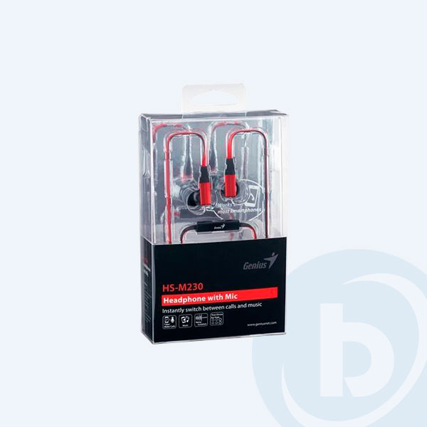 31710184100  - Aud&iacute;fonos  genius hs-m230, Earbuds, con Micr&oacute;fono, rojo