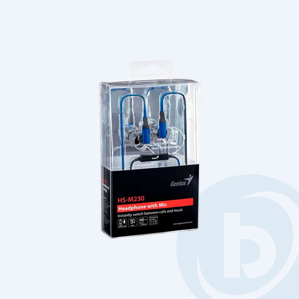31710184103  - Aud&iacute;fonos genius hs-m230, Earbuds, con Micr&oacute;fono, azules