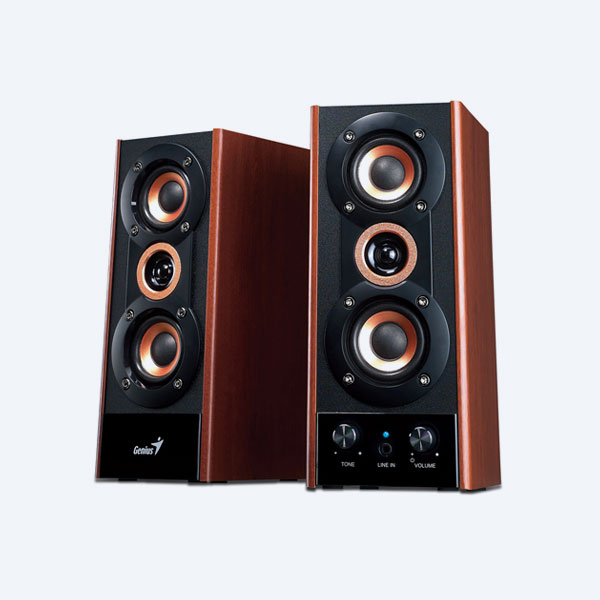 31730997101 - Bocinas Genius SP-HF800A, 2 Canales, 20 Watts, Madera