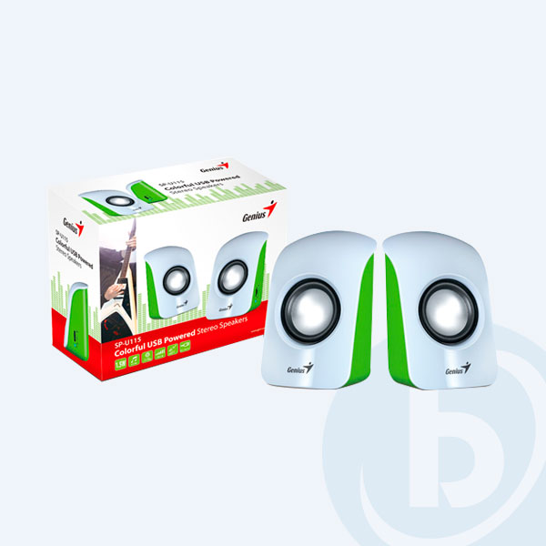 31731006103 - Bocinas Genius  SP-U115 , 1.5 Canales, 3W, USB, Verde/Blanco