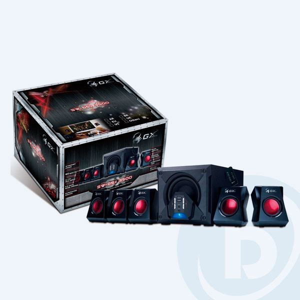 31731017101 - Bocinas Genius SW-G5.1 3500, 5.1 Canales, 80 Watts, Control Remoto, Negro