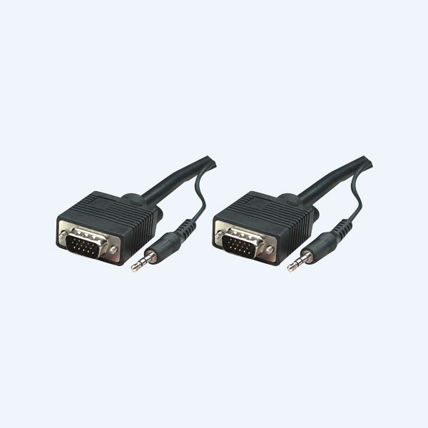 Cable  Manhattan SVGA con Audio, Conectores HD15/Estéreo de 3.5 mm/3m