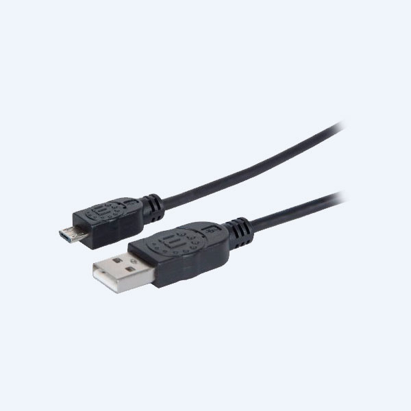 Cable USB 2.0 Manhattan A Macho /Micro B Macho, 0.5m, Negro, Para celulares