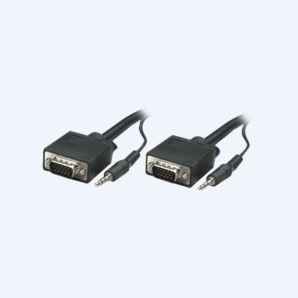 Cable Monitor Manhattan SVGA + Audio, Macho a Macho, 15m