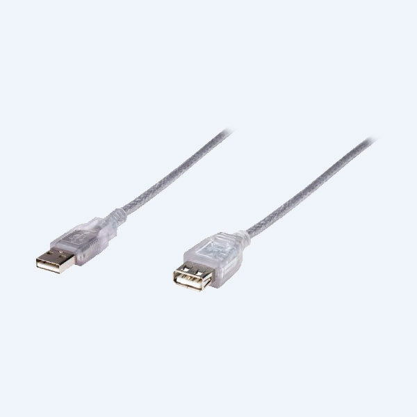 Cable de Extensión USB Manhattan, 1.8m, Plata Translúcido