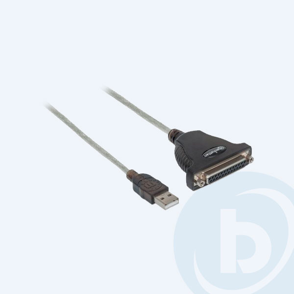 336581 - Cable convertidor Manhattan, USB a Paralelo (DB25), 25 pines hembra, 1.8m, P/impresora