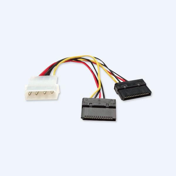 Cable de corriente SATA en Y, Mólex hembra a SATA dual