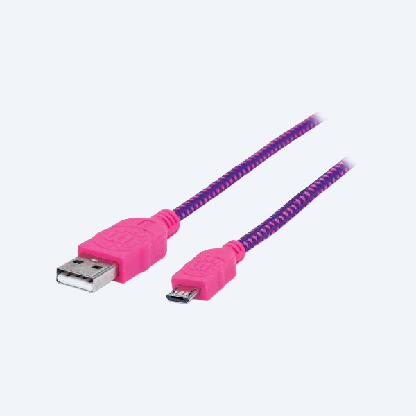 Cable USB 2.0 Manhattan 352758, 1M, Micro USB, Morado/Rosa