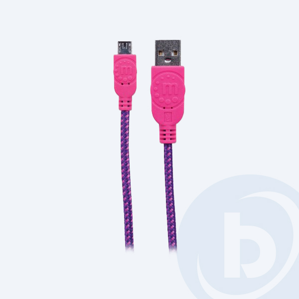 352758 - Cable USB 2.0 Manhattan 352758, 1M, Micro USB, Morado/Rosa