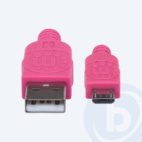 352758 - Cable USB 2.0 Manhattan 352758, 1M, Micro USB, Morado/Rosa