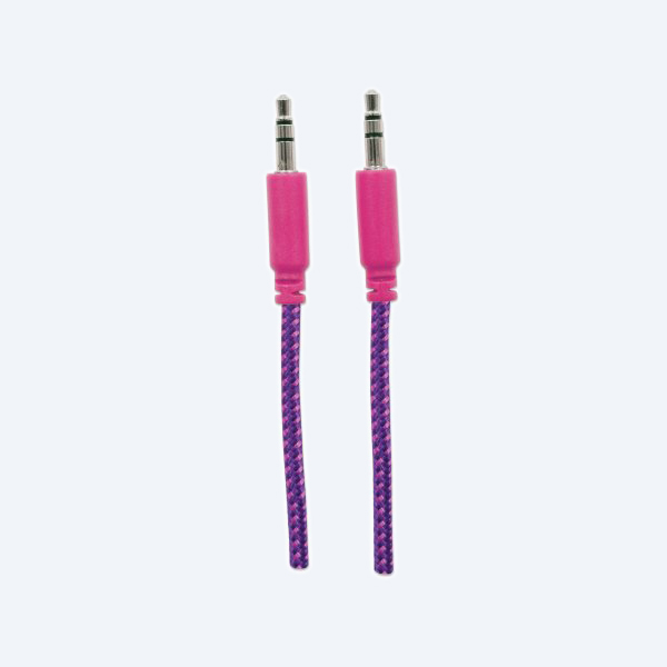 Extensión de Audio Manhattan 352826, 3.5mm, 1m, Macho/Macho, Morado/Rosa