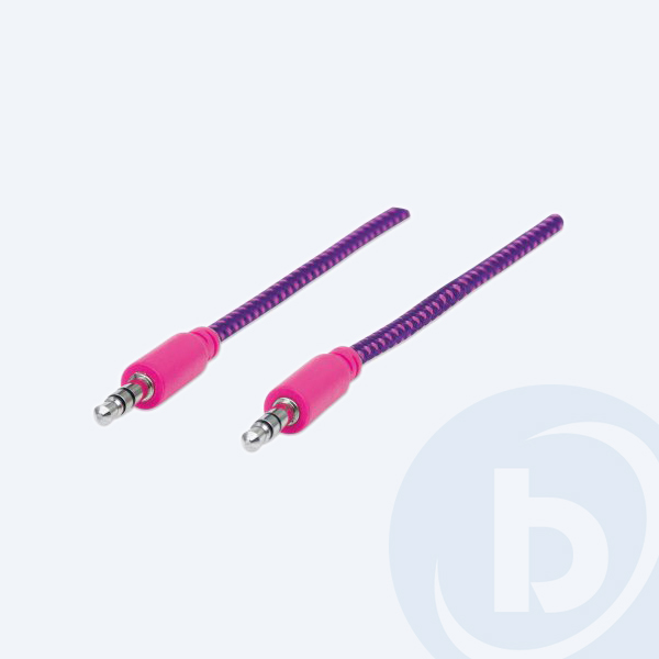 352826 - Extensi&oacute;n de Audio Manhattan 352826, 3.5mm, 1m, Macho/Macho, Morado/Rosa