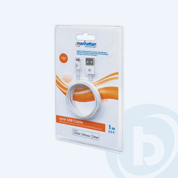 393744 - Cable Manhattan USB 8 Pines para /IPHONE 5 /5S/5C/IPAD 4/AIR/MINI
