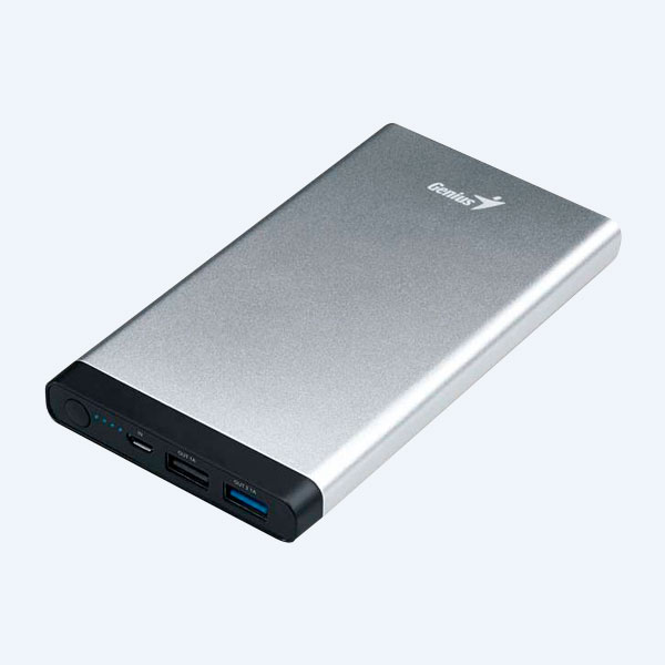 Batería Portátil Genius ECO-U1027, 10000mAh, MicroUSB, Plata