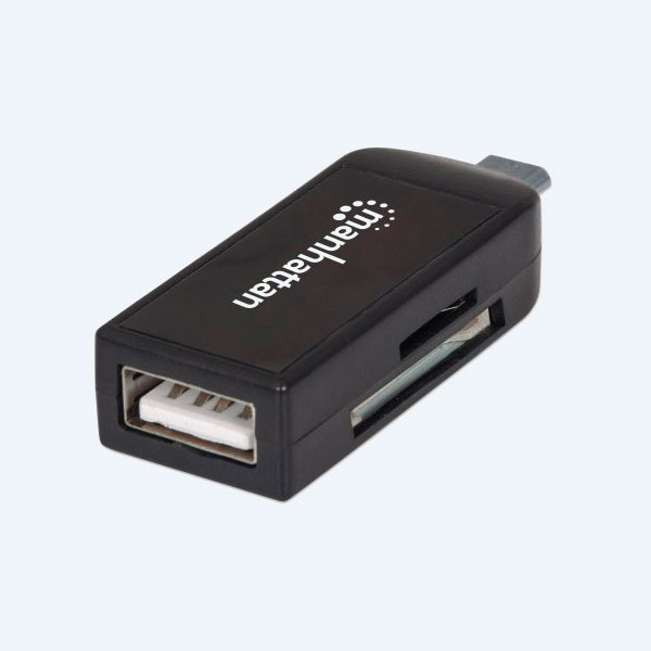 Lector de Memorias Externo Manhattan OTG, Micro USB 2.0, para SmartPhones y Tablets Android
