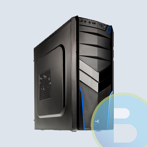 Gabinete para pc  Aerocool V2X Azul Edition,  Midi-Tower, ATX/micro-ATX/mini-ATX, USB 2.0, sin Fuente, Negro/Azul