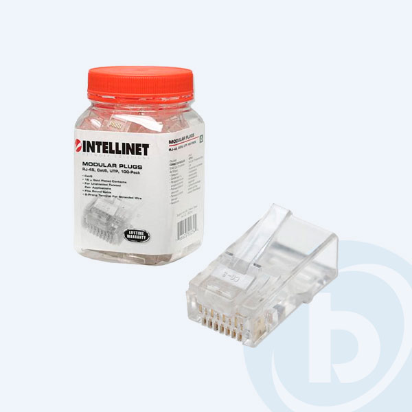 502344 - Paquete Plugs RJ45 Intellinet Cat. 6, UTP, Multifilar, 100 pzas