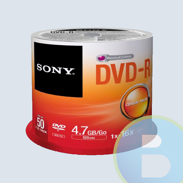 Paquete DVD-R, SONY, 4.7 GB, 50 Piezas