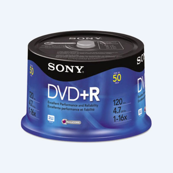 Paquete DVD+R Sony, 4.7GB, 16X, 50 Piezas