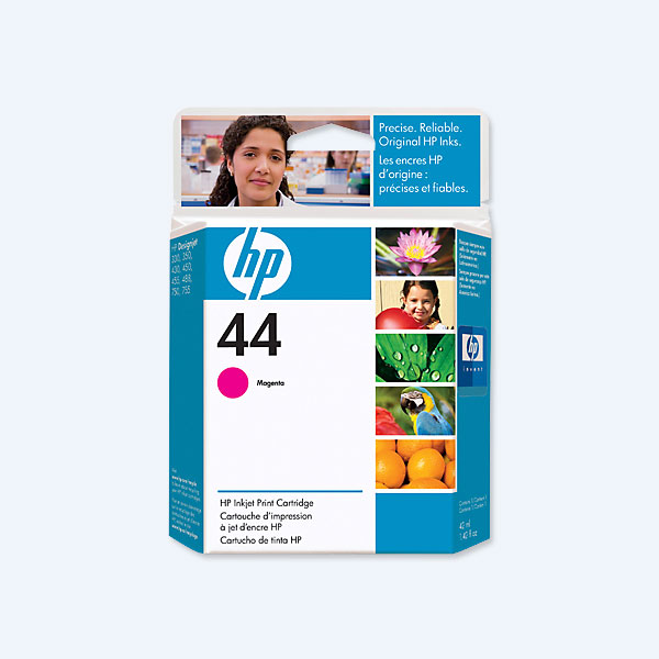 Cartuchos HP 44, Magenta, 1100 páginas, Rendimiento Estándar, para Designjet 300/ 750C/ 450C/ 455C/ 755CM